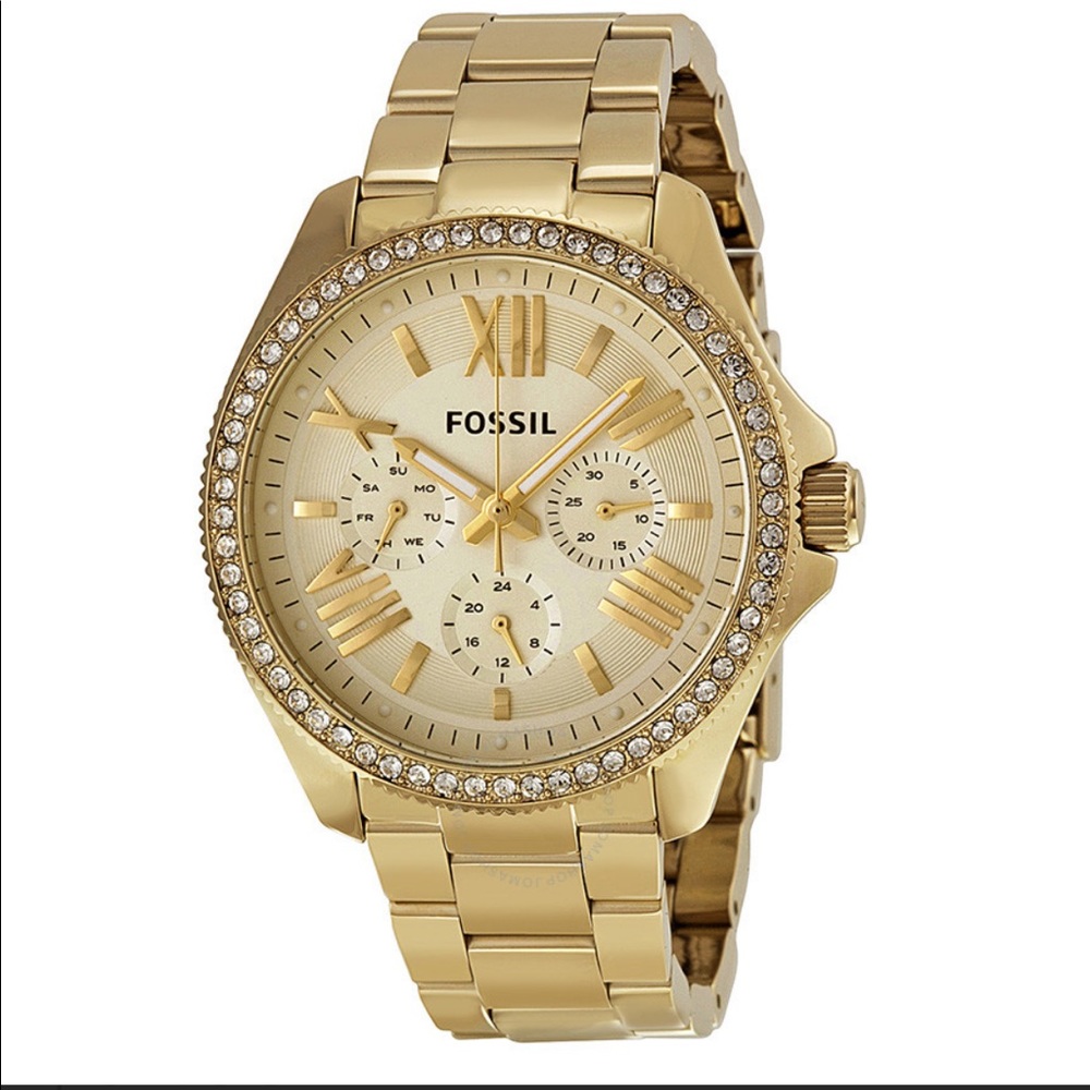 Gold Fossil watch